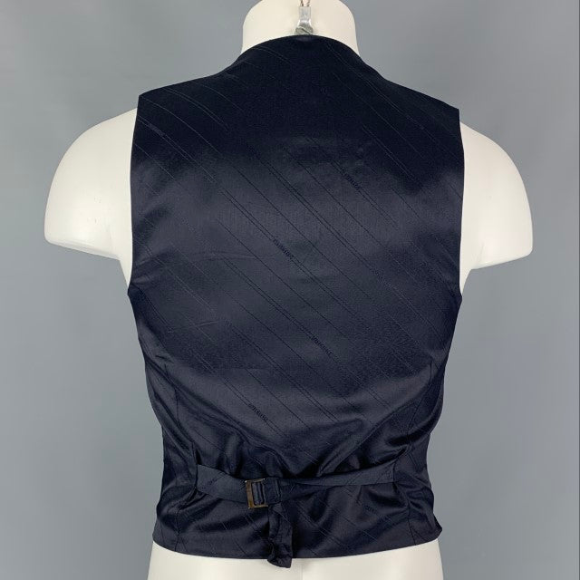 DIRK BIKKEMBERGS  Size 36 Navy &  Black Solid Polyester Blend Vest