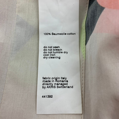 AKRIS Taille 10 Robe à manches courtes en coton multicolore beige à pois