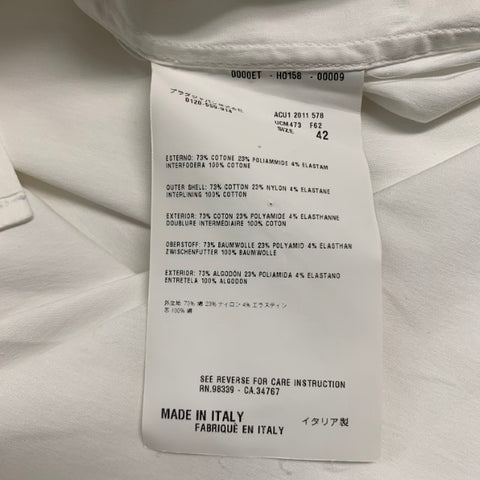 PRADA Size L White Cotton Long Sleeve Shirt