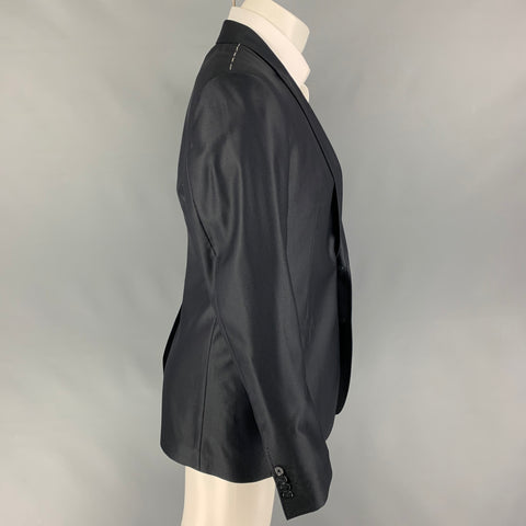 DOLCE &amp; GABBANA Taille 38 Manteau de sport à revers en laine noire mélangée
