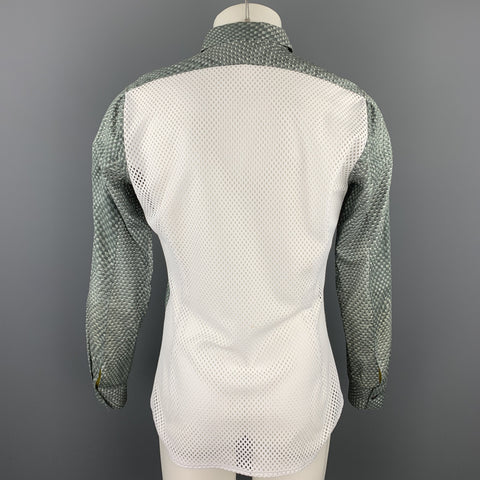 CALVIN KLEIN COLLECTION Size M Gray Print Cotton Button Up Long Sleeve Shirt