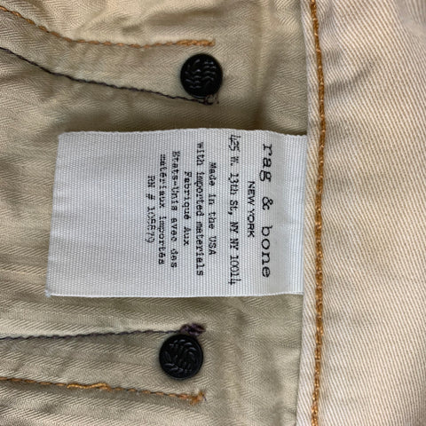 RAG & BONE Archive Size 33 Light Blue Washed Cotton Straight Slim Jeans