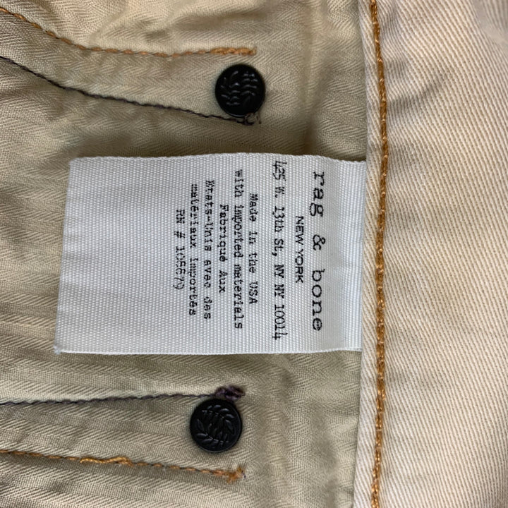 RAG & BONE Archive Size 33 Light Blue Washed Cotton Straight Slim Jeans