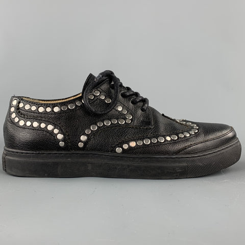 FREE*LANCE Zapatos brogue con cordones de cuero con tachuelas negros talla 7