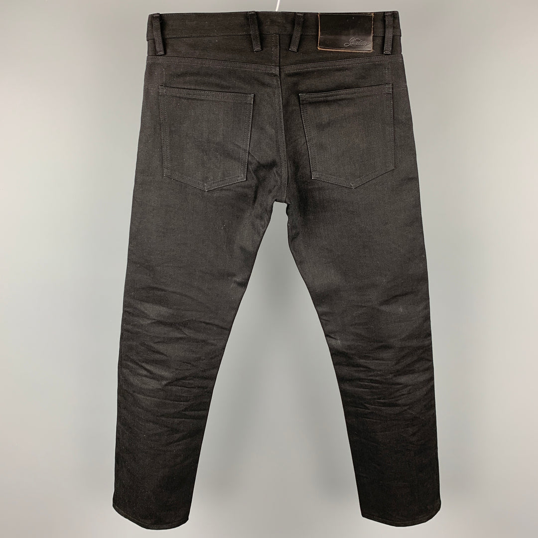 3SIXTEEN Size 31 Black Selvedge Denim Button Fly Jeans