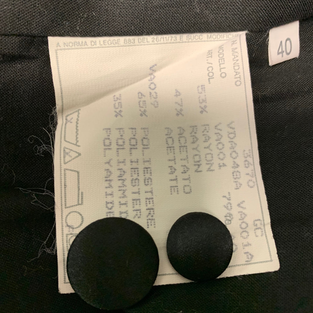 VIKTOR & ROLF Size 4 Black Rayon Acetate Tuxedo Pants Suit