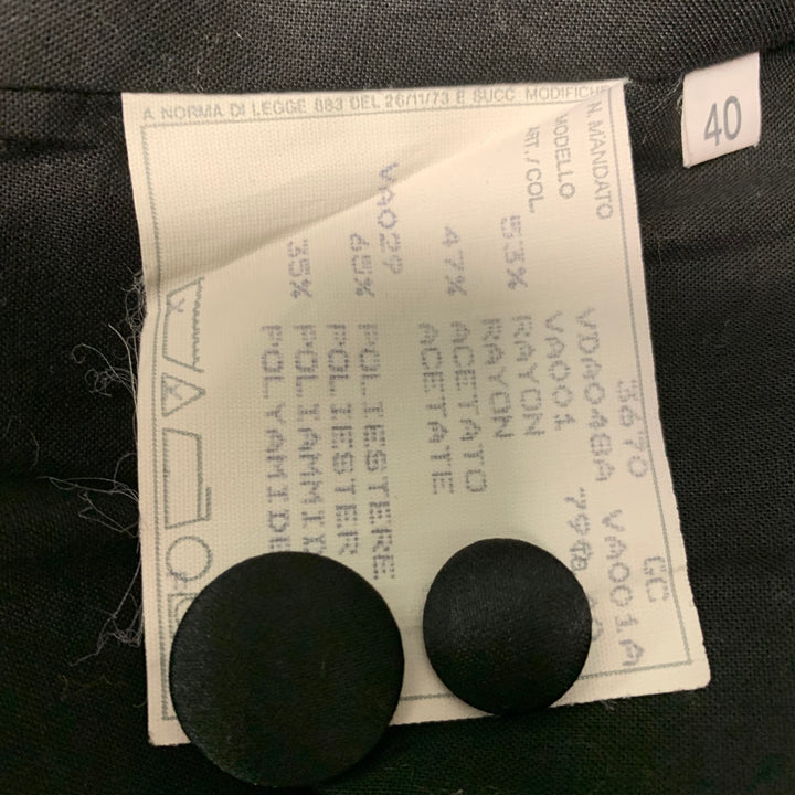 VIKTOR & ROLF Size 4 Black Rayon Acetate Tuxedo Pants Suit