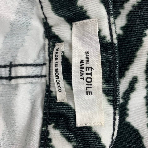 ISABEL MARANT Size 4 Black & White Zebra Print Cotton Blend Casual Pants
