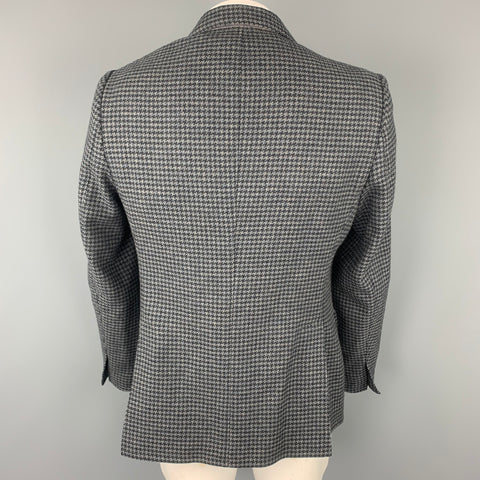 DUCKIE BROWN Size 44 Gray & Black Houndstooth Wool Blend Sport Coat