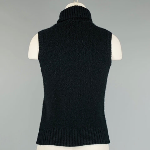 RALPH LAUREN Size S Black Cashmere Sleeveless Pullover
