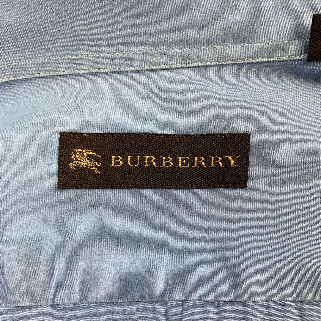 BURBERRY PRORSUM Size M Blue Cotton Tuxedo Long Sleeve Shirt