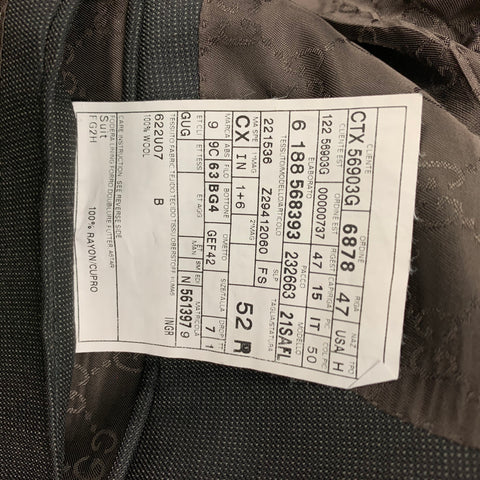 GUCCI Size 42 Brown Nailhead Wool Notch Lapel Suit