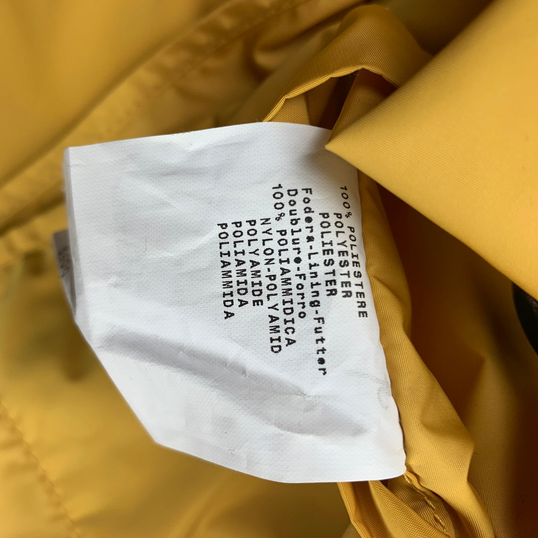 EMPORIO ARMANI David Line Size 38 Yellow Polyester Epaulettes Belted Double Breasted Trenchcoat
