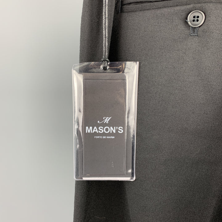 MASON'S Size 34 Black Wool Blend Elastic Waistband Casual Pants