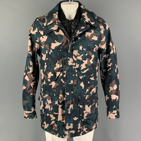 NORWEGIANRAIN Size XL Green Brown Camouflage Nesta Falck Homme Raincoat