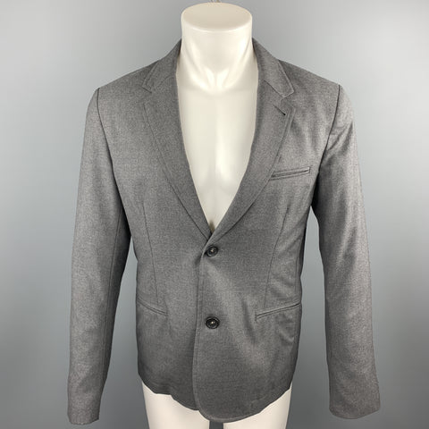 BASCO Size M Gray Wool Blend Notch Lapel Sport Coat