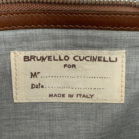 BRUNELLO CUCINELLI Porte-documents en cuir marron