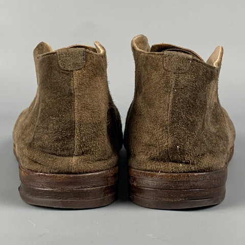 MARSELL Size 7 Brown Suede Distressed Flats