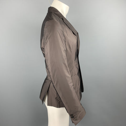 PRADA Size 38 Brown Polyester Notch Lapel Sport Coat