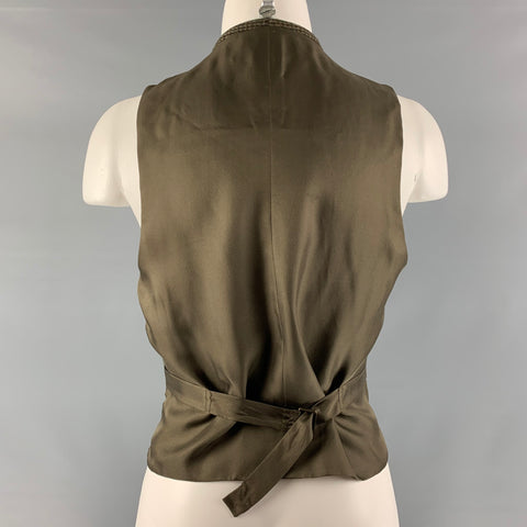 RALPH LAUREN COLLECTION FW 2016 Size 8 Olive & Taupe Wool Vest