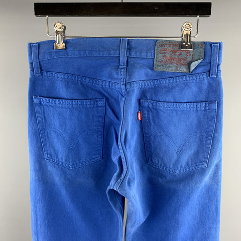 LEVI'S Size 30 Royal Blue Solid Cotton Button Fly Casual Pants