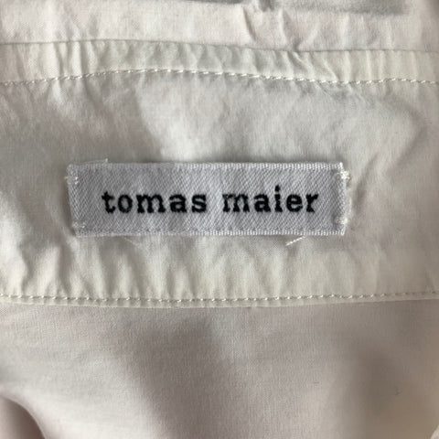 TOMAS MAIER Taille M Chemise à manches longues boutonnée en coton uni blanc