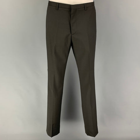 CALVIN KLEIN COLLECTION Size 36 Charcoal Wool Notch Lapel Suit