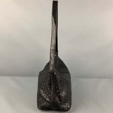 Vintage HELMUT LANG Black Perforated Leather Shoulder Handbag