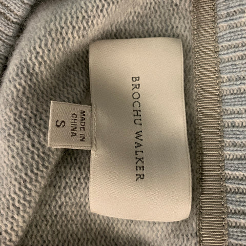 BROCHU WALKER Taille S Pull à col rond uni en cachemire bleu clair