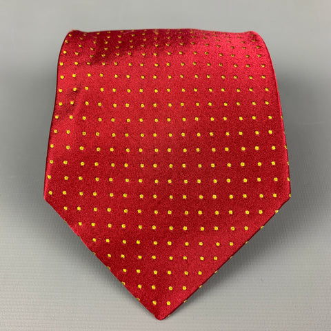 CHARVET Red Yellow Dots Silk Tie