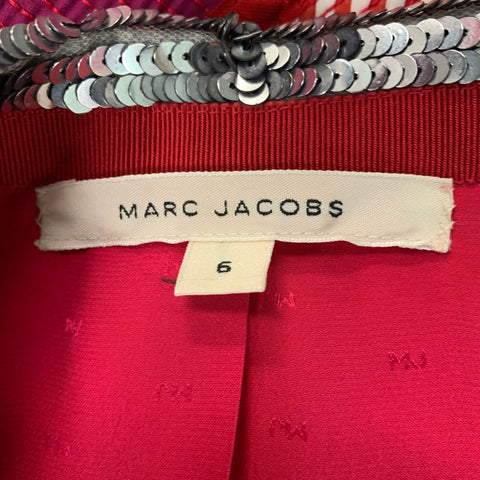 MARC JACOBS Blazer floral plateado y frambuesa talla 6