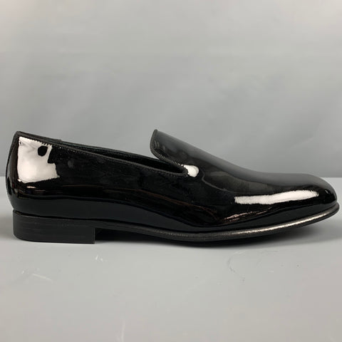 PAUL SMITH Size 7 Black Patent Leather Slip On Loafers