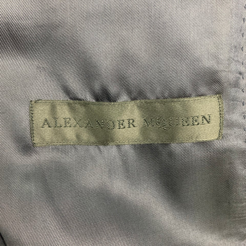 ALEXANDER MCQUEEN Size 40 Black White Wool Raw Edge Notch Lapel Sport Coat