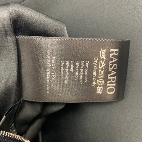RASARIO Talla 4 Vestido de lunares de algodón y poliéster negro plateado