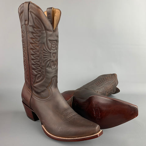 HERITAGE BOOT Size 10.5 Brown Leather Cowboy Boots