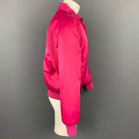 STOLEN GIRLFRIENDS CLUB Size M Pink Embroidered Nylon Bomber Jacket