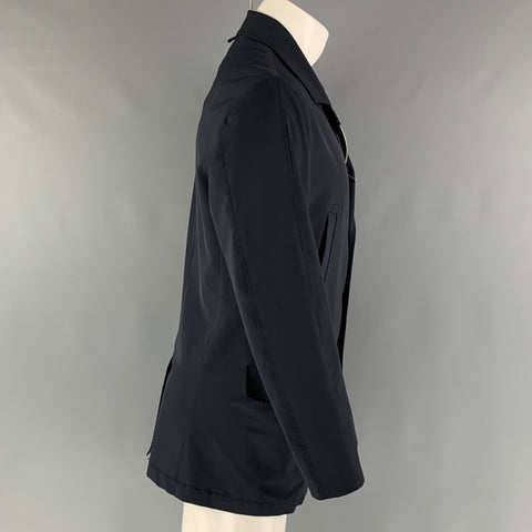 ALLEGRI Size M Navy Polyester Zip & Buttons Jacket