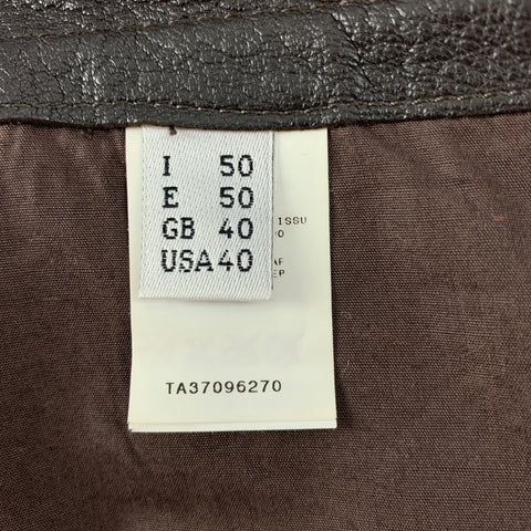 JEAN PAUL GAULTIER 2000 Size 34 Brown White Embroiderey Studed Leather Pants