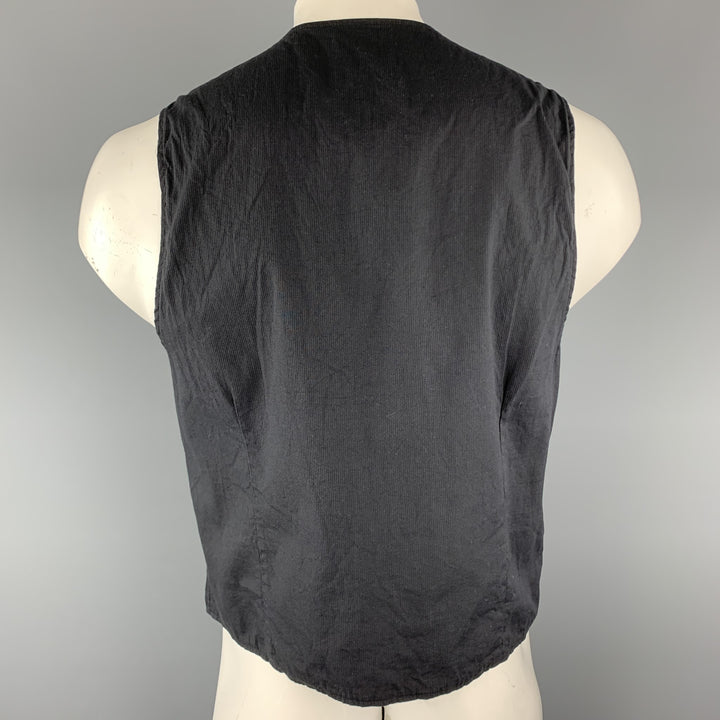 ENGINEERED GARMENTS Size L Black & Red Floral Cotton Reversible Vest (Indoor)