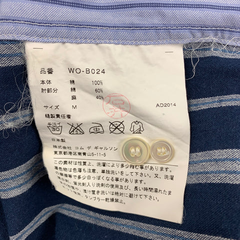 JUNYA WATANABE Size M Blue Navy Stripe Cotton Linen Long Sleeve Shirt