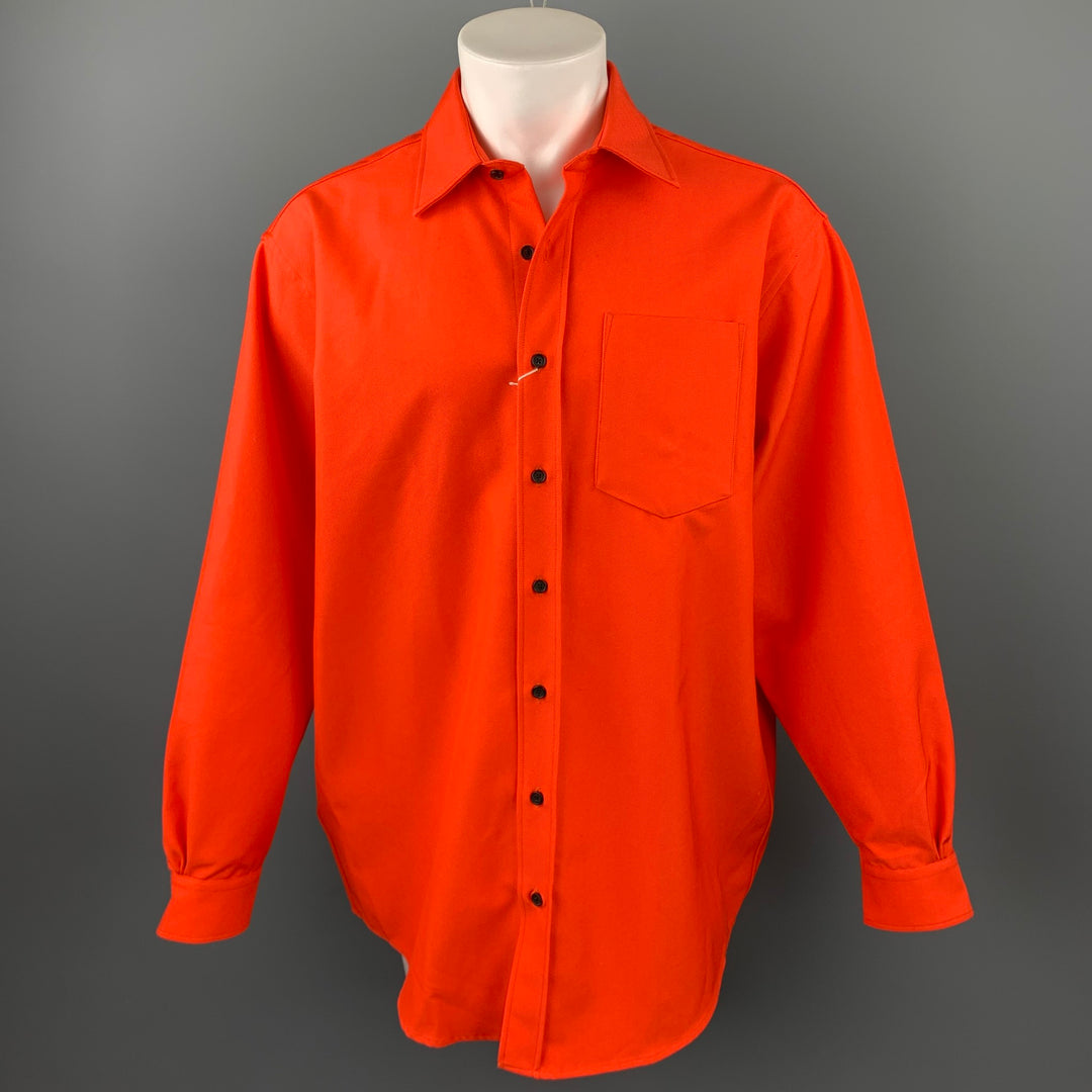 ACNE STUDIOS Size S Orange Cotton / Polyester Oversized Long Sleeve Shirt