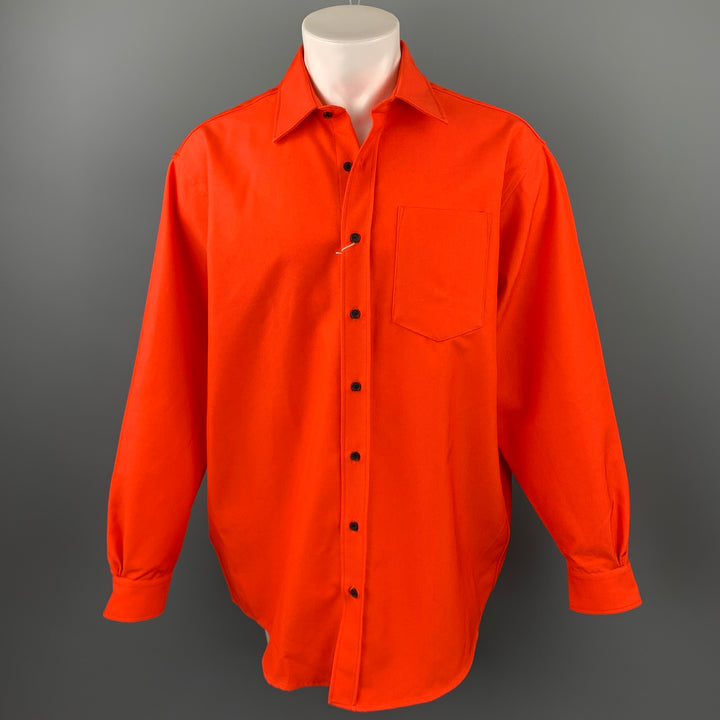 ACNE STUDIOS Size S Orange Cotton / Polyester Oversized Long Sleeve Shirt