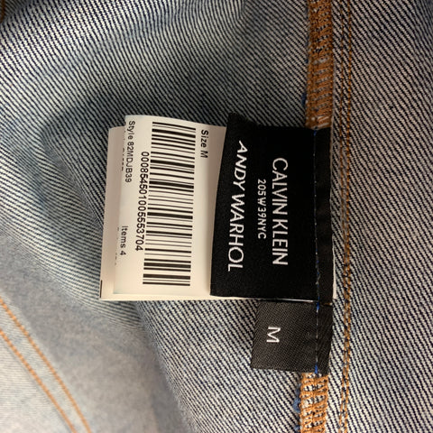 CALVIN KLEIN 205W39NYC by RAF SIMONS x Andy Warhol Size M Indigo & Blue Sandra Brant Painted Cotton Denim Set