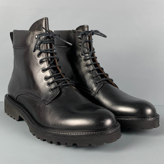 BARNEY'S NEW YORK Size 10 Black Leather Lace Up Combat Boots