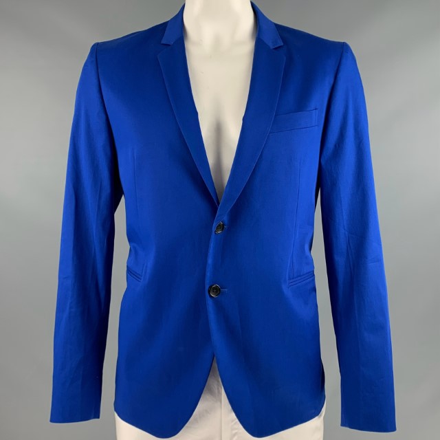 PS by PAUL SMITH Talla 44 Abrigo deportivo de elastano de algodón sólido azul real