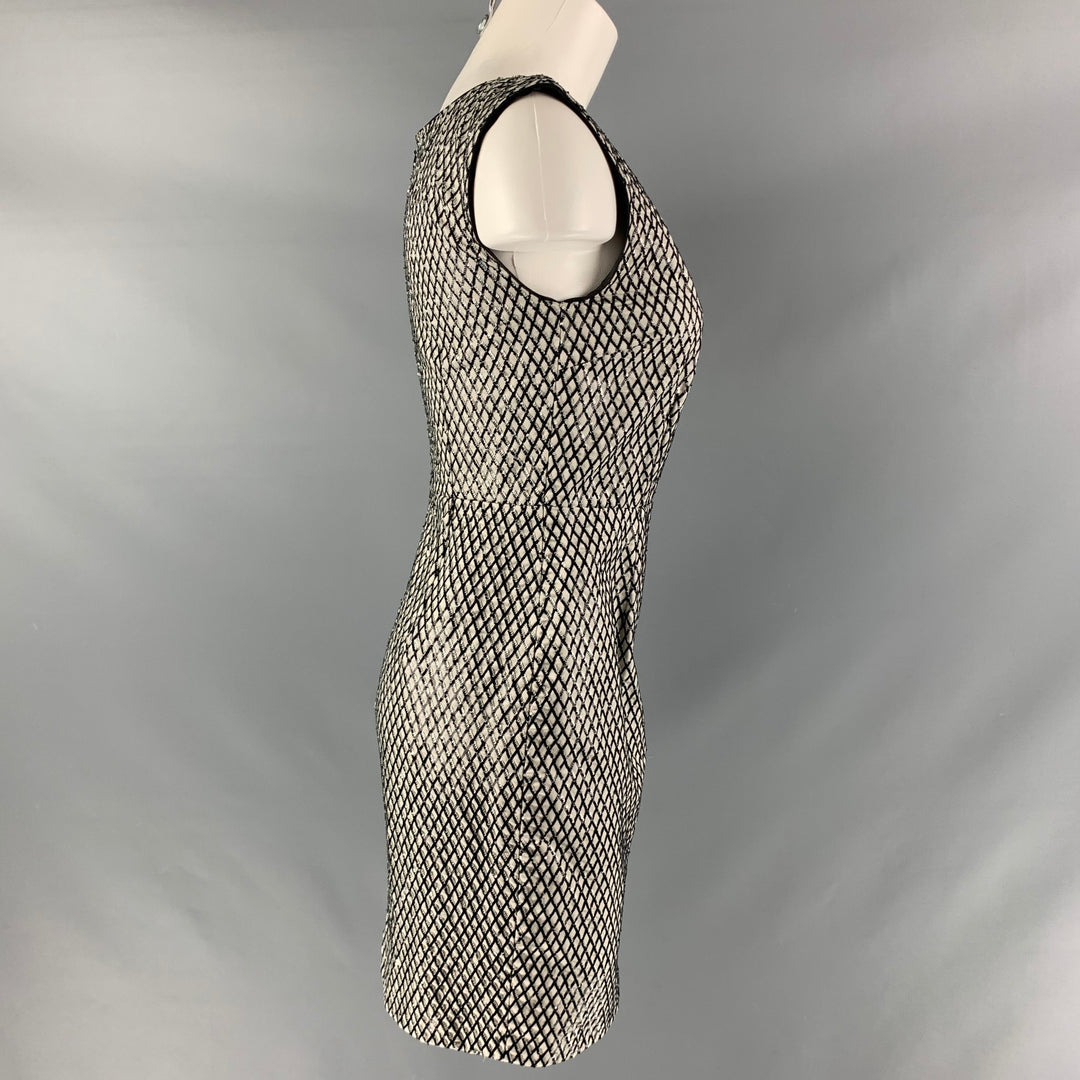 MARC JACOBS Size 0 Silver Grey Silk Sequined Shift Dress