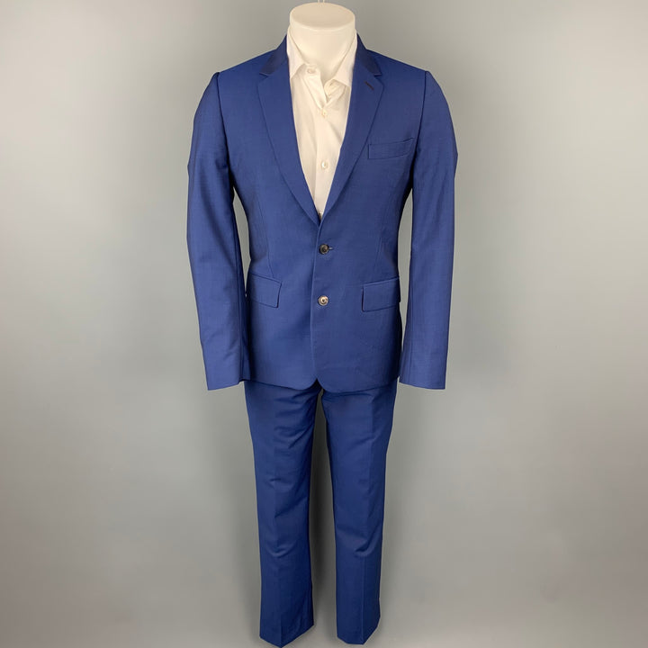 PAUL SMITH Soho Fit Size 38 Regular Blue Wool / Mohair Notch Lapel Suit