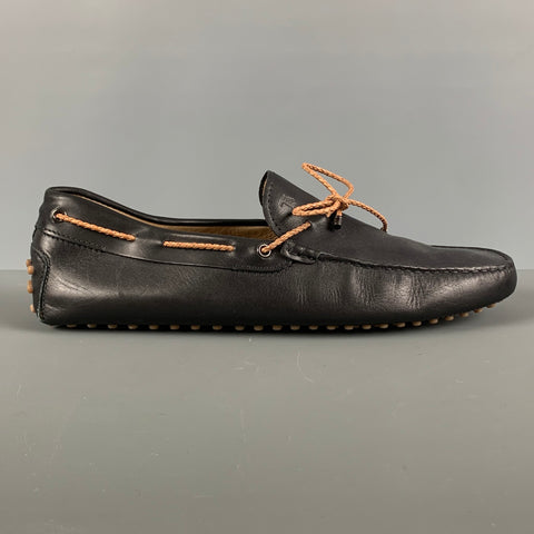 TOD'S Mocasines Drivers de cuero negro talla 10