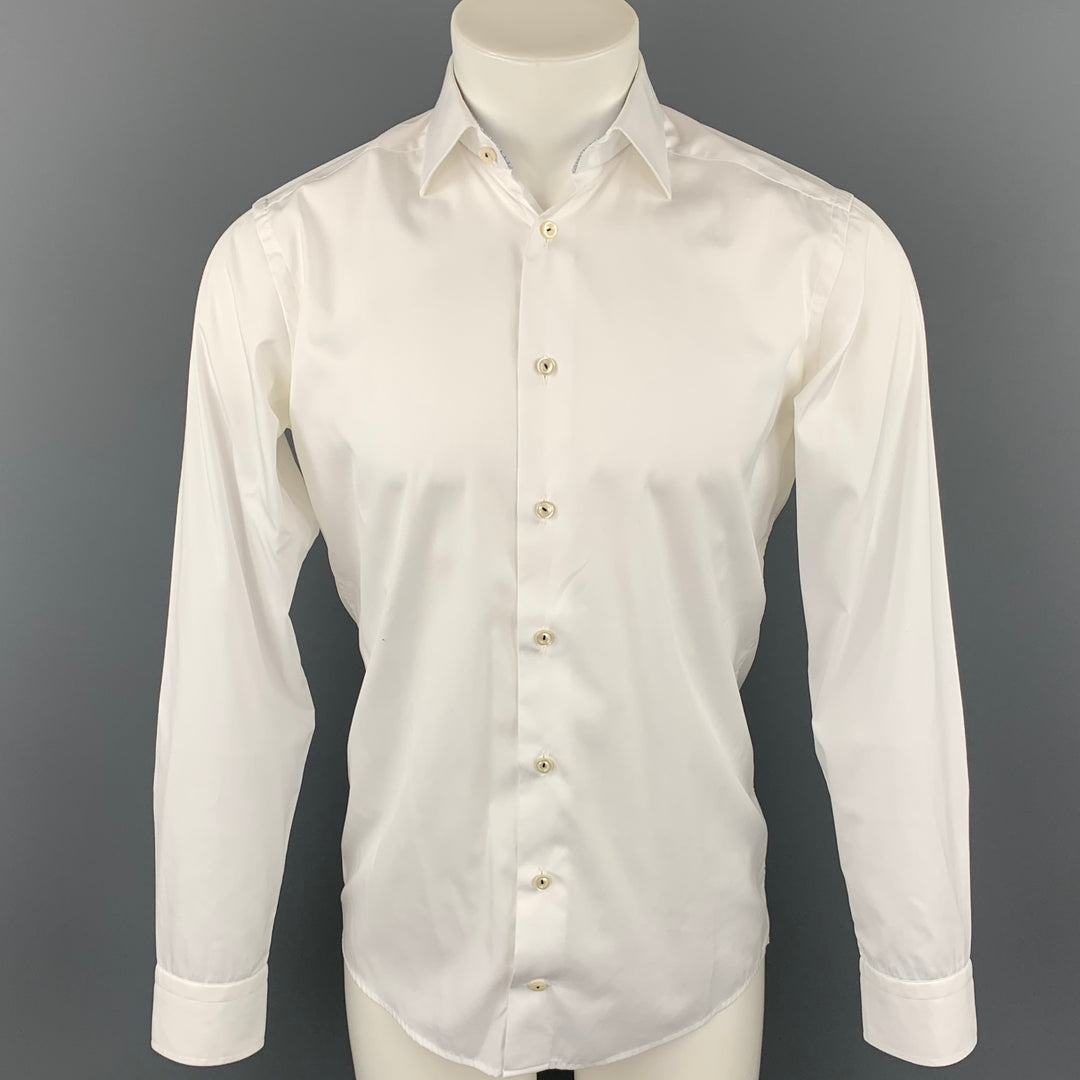 ETON Camisa de manga larga con botones de algodón blanco talla S