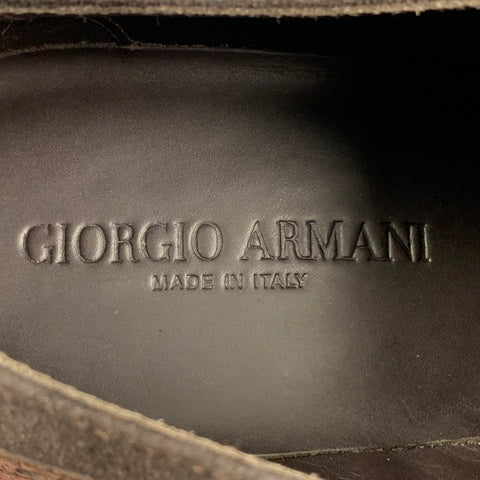 GIORGIO ARMANI Size 10 Brown Leather Double Monk Strap Loafers